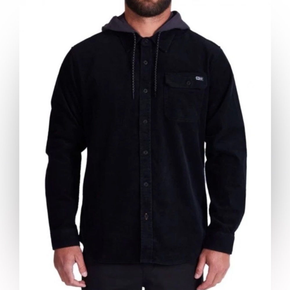 SALTY CREW Finback Cord Hood Jacket BLACK